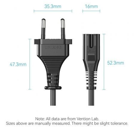 Cable Alimentación Forma 8 Vention ZCLBAC/ CEE7/16 Macho - C7 Hembra/ 1.8m - Tiensol