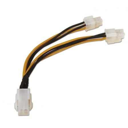 Cable Alimentación para Microprocesador Aisens A131 - 0166/ Molex 4+4 PIN Macho - Molex 4 PIN Hembra/ Hasta 54W/ 15cm - Tiensol