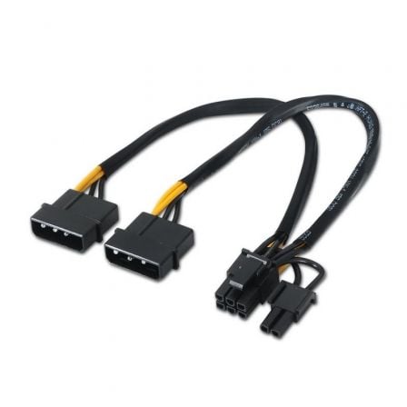 Cable Alimentación Tarjeta Gráfica Aisens A131 - 0165/ 2x Molex Macho - Molex 6+2 PIN Macho/ Hasta 54W/ 20cm - Tiensol