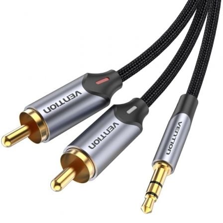 Cable Audio Vention BCNBG/ 2x RCA Macho - Jack 3.5 Macho/ 1.5m/ Gris - Tiensol