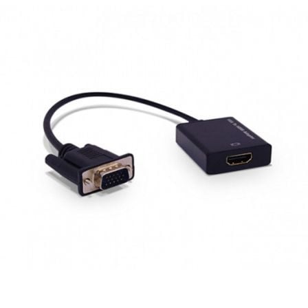 Cable Conversor 3GO C132 HDMI Hembra - VGA Macho/ 28.5cm/ Negro - Tiensol