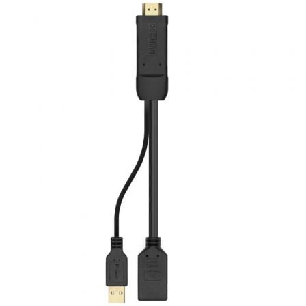 Cable Conversor 4K Aisens A122 - 0642/ HDMI Macho - DisplayPort Hembra - USB Macho/ Hasta 10W/ 2250Mbps/ 10cm + 10cm/ Negro - Tiensol