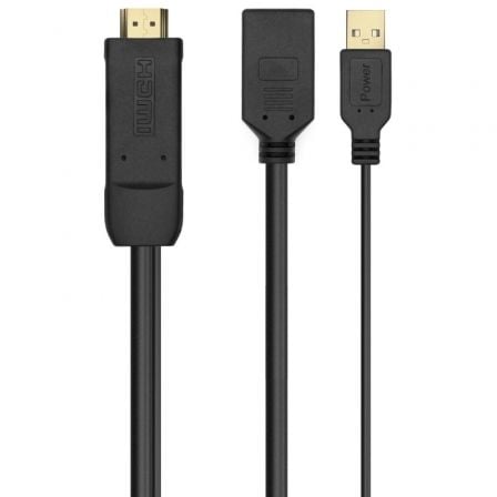 Cable Conversor 4K Aisens A122 - 0642/ HDMI Macho - DisplayPort Hembra - USB Macho/ Hasta 10W/ 2250Mbps/ 10cm + 10cm/ Negro - Tiensol