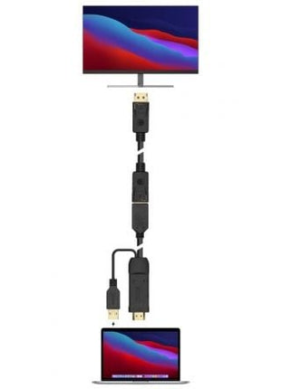 Cable Conversor 4K Aisens A122 - 0642/ HDMI Macho - DisplayPort Hembra - USB Macho/ Hasta 10W/ 2250Mbps/ 10cm + 10cm/ Negro - Tiensol