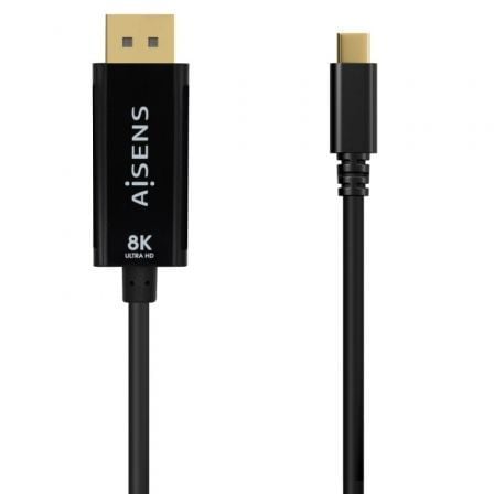 Cable Conversor Aisens A109 - 0688/ USB Tipo - C Macho - DisplayPort Macho/ Hasta 27W/ 1250Mbps/ 80cm/ Negro - Tiensol