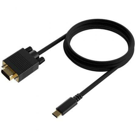 Cable Conversor Aisens A109 - 0692/ USB Tipo - C Macho - VGA Macho/ Hasta 27W/ 1250Mbps/ 80cm/ Negro - Tiensol