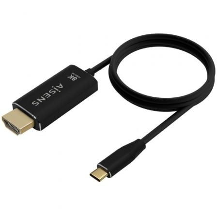 Cable Conversor Aisens A109 - 0711/ USB Tipo - C Macho - HDMI 8K Macho/ Hasta 27W/ 6000Mbps/ 1m/ Negro - Tiensol