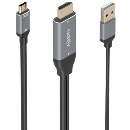 Cable Conversor Aisens A109 - 0871/ HDMI Macho/ USB Macho - USB Tipo - C Macho/ 1.8m/ Negro - Tiensol