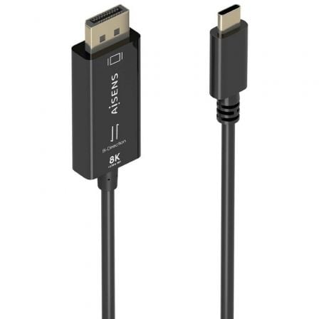 Cable Conversor Aisens A109 - 0879/ USB Tipo - C Macho - DisplayPort Macho/ 1.8m/ Negro - Tiensol