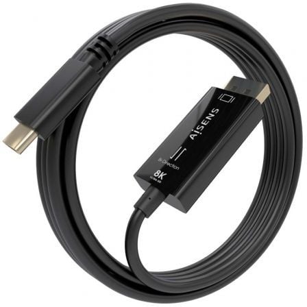 Cable Conversor Aisens A109 - 0879/ USB Tipo - C Macho - DisplayPort Macho/ 1.8m/ Negro - Tiensol