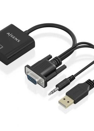 Cable Conversor Aisens A115 - 0872 SVGA Macho - USB Macho/ Jack Macho - HDMI Hembra/ 20cm/ Negro - Tiensol