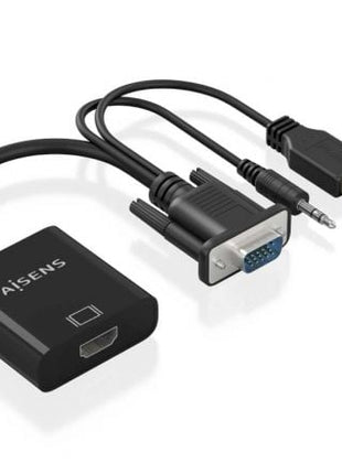 Cable Conversor Aisens A115 - 0872 SVGA Macho - USB Macho/ Jack Macho - HDMI Hembra/ 20cm/ Negro - Tiensol