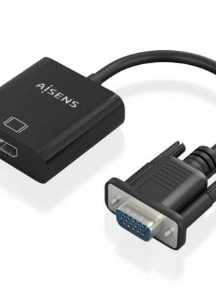 Cable Conversor Aisens A115 - 0873/ VGA Macho/ HDMI Hembra - Jack 3.5 Hembra - MicroUSB / 20cm/ Negro - Tiensol