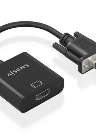 Cable Conversor Aisens A115 - 0873/ VGA Macho/ HDMI Hembra - Jack 3.5 Hembra - MicroUSB / 20cm/ Negro - Tiensol