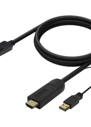 Cable Conversor Aisens A122 - 0641/ HDMI Macho - DisplayPort Macho + USB Macho/ Hasta 10W/ 2250Mbps/ 10cm + 1.8m/ Negro - Tiensol