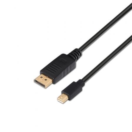 Cable Conversor Aisens A124 - 0132/ DisplayPort Macho - Mini DisplayPort Macho/ Hasta 5W/ 2300Mbps/ 3m/ Negro - Tiensol