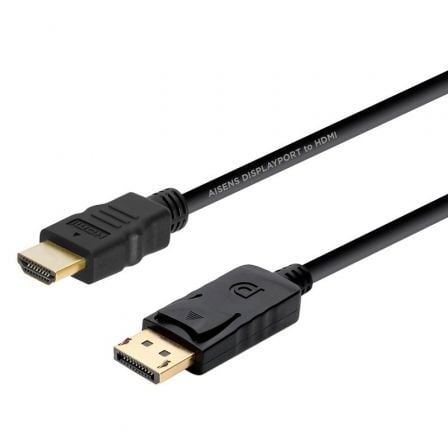 Cable Conversor Aisens A125 - 0364/ DisplayPort Macho - HDMI Macho/ Hasta 5W/ 2300Mbps/ 2m/ Negro - Tiensol