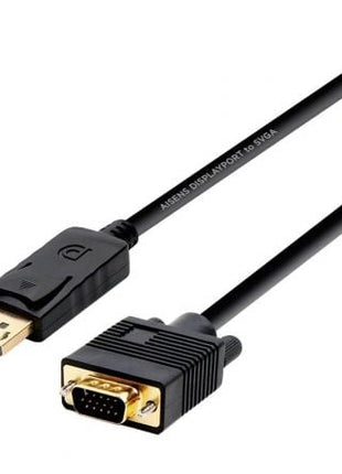 Cable Conversor Aisens A125 - 0365/ DisplayPort Macho - VGA Macho/ Hasta 5W/ 2300Mbps/ 2m/ Negro - Tiensol