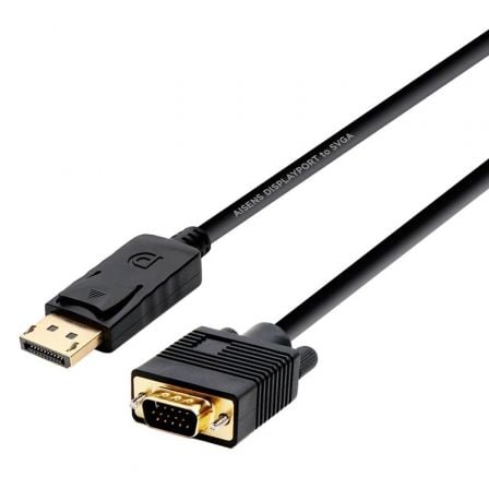 Cable Conversor Aisens A125 - 0365/ DisplayPort Macho - VGA Macho/ Hasta 5W/ 2300Mbps/ 2m/ Negro - Tiensol