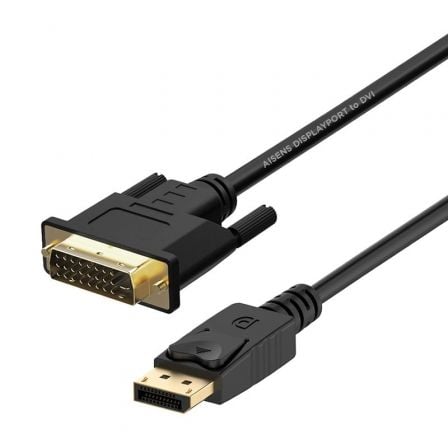 Cable Conversor Aisens A125 - 0366/ DisplayPort Macho - DVI Macho/ Hasta 5W/ 2300Mbps/ 2m/ Negro - Tiensol