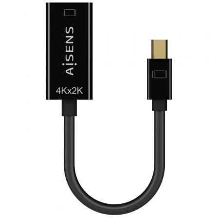 Cable Conversor Aisens A125 - 0643/ Mini DisplayPort Macho - HDMI Hembra/ Hasta 5W/ 2300Mbps/ 15cm/ Negro - Tiensol