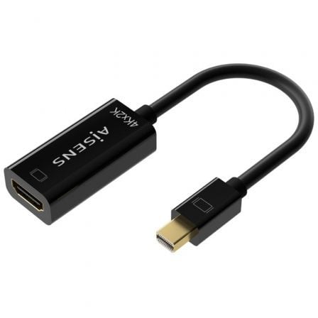 Cable Conversor Aisens A125 - 0643/ Mini DisplayPort Macho - HDMI Hembra/ Hasta 5W/ 2300Mbps/ 15cm/ Negro - Tiensol