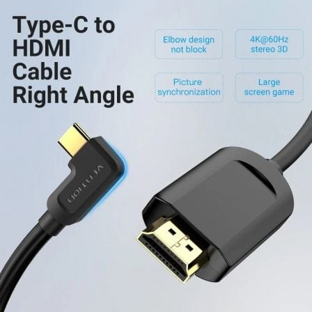 Cable Conversor HDMI 1.4 4K Vention CGVBG/ USB Tipo - C Macho - HDMI Macho/ 1.5m/ Negro - Tiensol