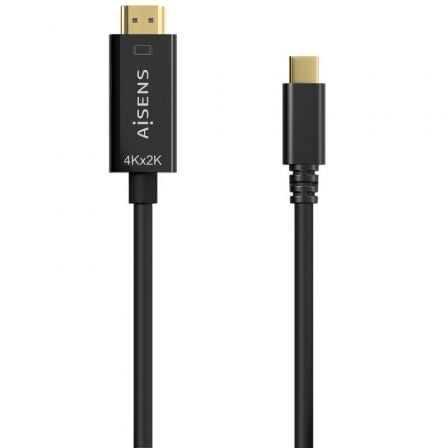 Cable Conversor HDMI 4K Aisens A109 - 0623/ USB Tipo - C Macho - HDMI Macho/ Hasta 27W/ 1250Mbps/ 80cm/ Negro - Tiensol