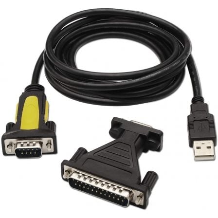 Cable Conversor impresora Aisens A104 - 0039/ USB Macho - DB9 Macho/ 1.8m/ Negro - Tiensol