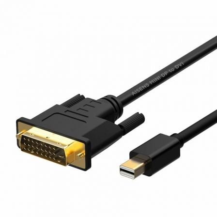 Cable Conversor Mini DisplayPort Aisens A125 - 0363/ Mini DisplayPort Macho - DVI Macho/ 2m/ Negro - Tiensol