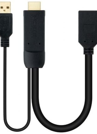 Cable Conversor Nanocable 10.16.0205/ HDMI Macho - DisplayPort Hembra/ 20cm/ Negro - Tiensol