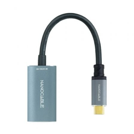 Cable Conversor Nanocable 10.16.4104 - G/ USB Tipo - C Macho - DisplayPort Hembra/ 15cm/ Gris - Tiensol