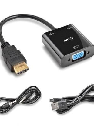 Cable Conversor NGS Chamaleon/ HDMI Macho - VGA Hembra/ 15cm/ Incluye Cable de Audio y Alimentación USB - Tiensol