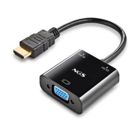 Cable Conversor NGS Chamaleon/ HDMI Macho - VGA Hembra/ 15cm/ Incluye Cable de Audio y Alimentación USB - Tiensol