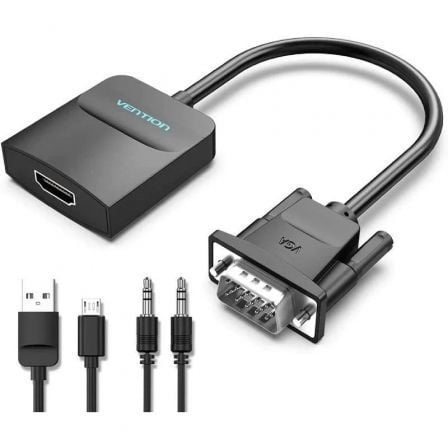 Cable Conversor Vention ACNBF/ VGA Macho - HDMI Hembra/ 1m/ Negro - Tiensol