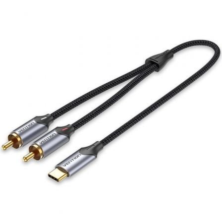 Cable Conversor Vention BGUHG/ 2x RCA Macho - USB Tipo - C Macho/ 1.5m/ Gris - Tiensol