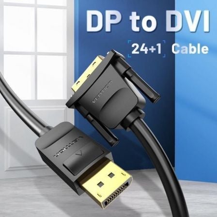 Cable Conversor Vention HAFBF/ DisplayPort Macho - DVI Macho/ 1m/ Negro - Tiensol