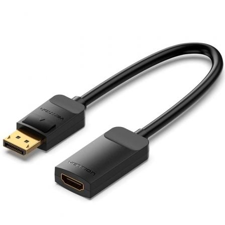 Cable Conversor Vention HBZBB/ DisplayPort Macho - HDMI 4K Hembra/ 15cm/ Negro - Tiensol