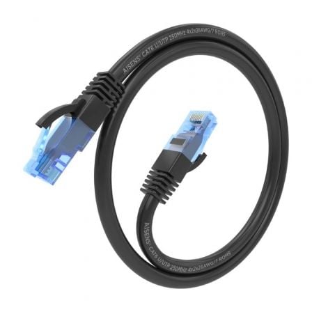 Cable de Red RJ45 AWG26 CCA UTP Aisens A135 - 0839 Cat.6/ 25cm/ Negro - Tiensol