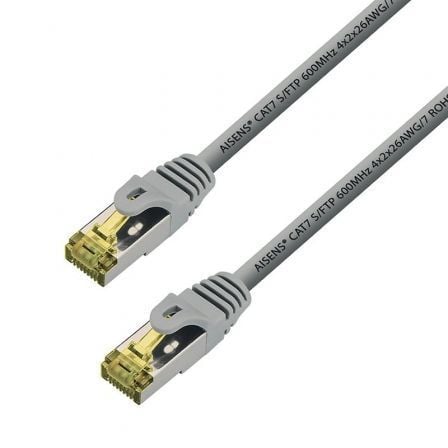 Cable de Red RJ45 S/FTP Aisens A146 - 0334/ Cat.7/ 1m/ Gris - Tiensol