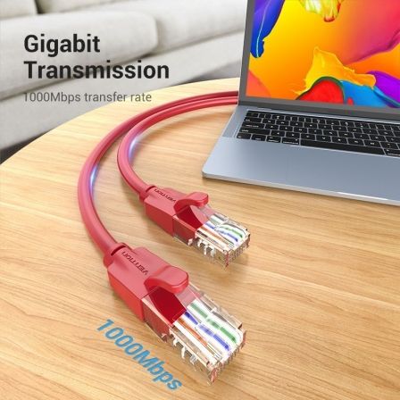 Cable de Red RJ45 UTP Vention IBERF Cat.6/ 1m/ Rojo - Tiensol