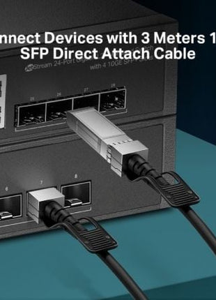 Cable Direct Attach SFP+ TP - Link TL - SM5220 - 3M/ 3m/ Negro - Tiensol