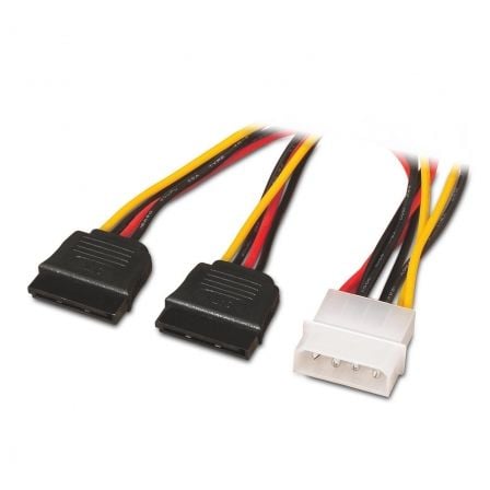 Cable Duplicador de Alimentación Aisens A131 - 0161/ Molex 4 PIN Macho - 2x SATA Hembra/ Hasta 54W/ 20cm - Tiensol