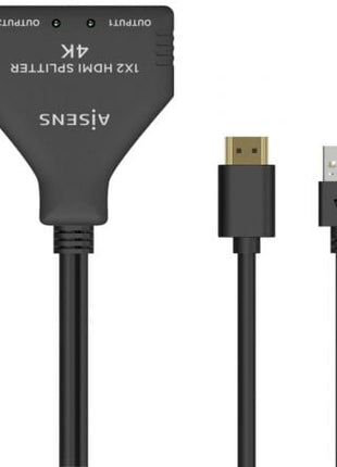 Cable Duplicador HDMI 4K Aisens A123 - 0654/ 2x HDMI Hembra - HDMI Macho - USB Macho/ 30cm/ Negro - Tiensol