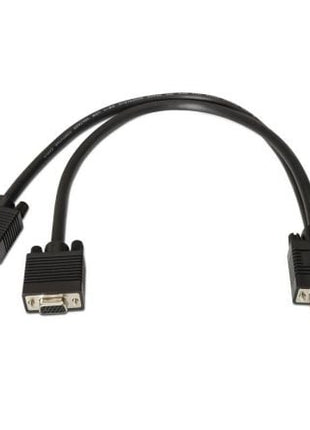 Cable Duplicador SVGA Aisens A113 - 0081/ VGA Macho - 2x VGA Hembra/ Hasta 3W/ 10Mbps/ 45cm/ Negro - Tiensol