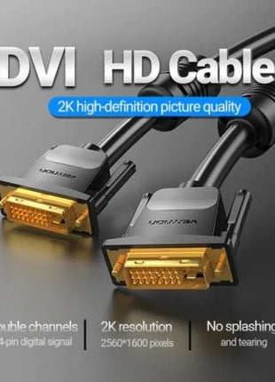 Cable DVI Vention EAABF/ DVI - D Macho - DVI - D Macho/ 1m/ Negro - Tiensol