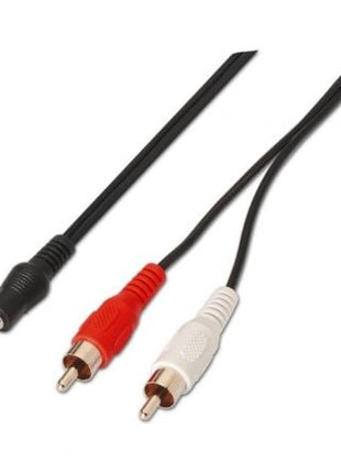 Cable Estéreo Aisens A128 - 0147/ Jack 3.5 Macho - 2x RCA Macho/ Hasta 0.1W/ 1.5m/ Negro - Tiensol