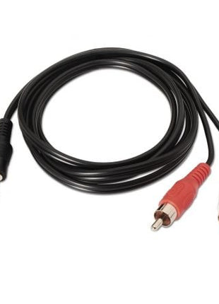 Cable Estéreo Aisens A128 - 0147/ Jack 3.5 Macho - 2x RCA Macho/ Hasta 0.1W/ 1.5m/ Negro - Tiensol