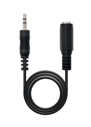 Cable Estéreo Nanocable 10.24.0205/ Jack 3.5 Macho - Jack 3.5 Hembra/ 5m/ Negro - Tiensol