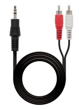 Cable Estéreo Nanocable 10.24.0303/ Jack 3.5 Macho - 2x RCA Macho/ 3m/ Negro - Tiensol